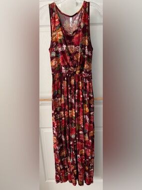 Latched Mama Burgundy Floral Maxi with Knot Detail